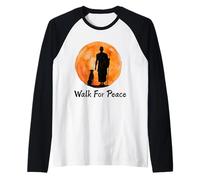 Peace Walking Monks and Aloka Dog Walk for Peace Men Women Raglan Baseball Tee