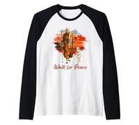Peace Walking Monks and Aloka Dog Walk for Peace Raglan Baseball Tee