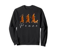 Peace Walking Monks and Dog Minimalist Zen Art Mindfulness Sweatshirt
