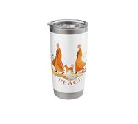 Peace Walking Monks & Dog Minimalist Zen Art Stainless Steel Insulated Tumbler
