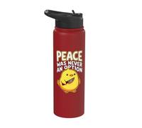 Peace was Never an Option Chick with Knife Funny Meme Stainless Steel Insulated Water Bottle
