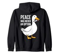 Peace Was Never An Option Duck Knife Meme Funny Zip Hoodie