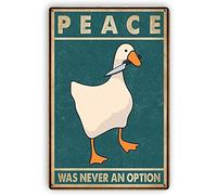 Peace was Never an Option Duck Vintage Wall Home Decor Design for Cafes Bar Pub Beer Club 12x8 Inch