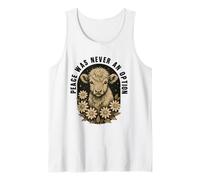 Peace Was Never An Option Funny Cute Cow Calf for Cow Lovers Tank Top