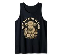 Peace Was Never An Option Funny Cute Cow Calf for Cow Lovers Tank Top
