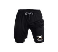 Peace was Never an Option Performance Shorts，Novelty Designed Workout Shorts with Pockets, Lightweight Gym Wear for Training, Black, Large