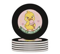 Peace Was Never An Option Round Ceramic Coasters Non-Slip Cork Base Drinks Holder Craft 6PCS