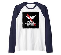 Peace was Never Hirs Option: Defiant Dove Statement Raglan Baseball Tee, Men, Navy/White, XXL