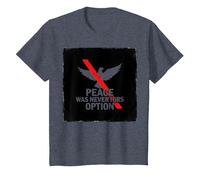 Peace was Never Hirs Option: Defiant Dove Statement T-Shirt, Kids, Heather Blue, 2 Years