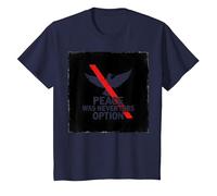 Peace was Never Hirs Option: Defiant Dove Statement T-Shirt, Kids, Navy, 4 Years