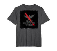 Peace was Never Hirs Option: Defiant Dove Statement T-Shirt, Men's Big and Tall, Dark Heather Grey, 2X Tall