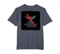 Peace was Never Hirs Option: Defiant Dove Statement T-Shirt, Men's Big and Tall, Heather Blue, 4X Tall
