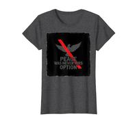 Peace was Never Hirs Option: Defiant Dove Statement T-Shirt, Women, Dark Heather Grey, 3XL
