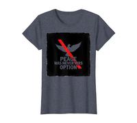 Peace was Never Hirs Option: Defiant Dove Statement T-Shirt, Women, Heather Blue, 3XL