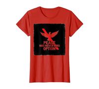 Peace was Never Hirs Option: Defiant Dove Statement T-Shirt, Women, Red, 3XL
