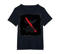Peace was Never Hirs Option: Defiant Dove Statement T-Shirt, Women's Plus, Black, 1X