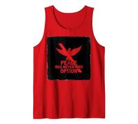 Peace was Never Hirs Option: Defiant Dove Statement Tank Top, Men, Red, S