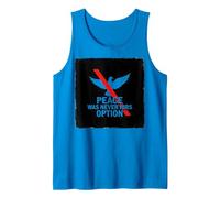 Peace was Never Hirs Option: Defiant Dove Statement Tank Top, Men, Sapphire, XL