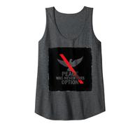 Peace was Never Hirs Option: Defiant Dove Statement Tank Top, Women, Dark Heather Grey, XXL