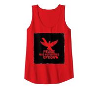 Peace was Never Hirs Option: Defiant Dove Statement Tank Top, Women, Red, L