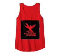 Peace was Never Hirs Option: Defiant Dove Statement Tank Top, Women, Red, XXL