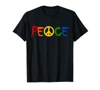 Peace with A as Peace Symbol - Peace Sign Rainbow Colours Value Graphic T-Shirt