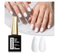 PEACECOLOR 15ml White Gel Nail Polish Milky White Colour High Glossy Soak off UV/LED Cured Long Lasting Nail Art for Professional Manicure Design Decoration at Home or Salon
