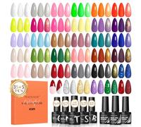 Peacecolor 40PCs Gel Nail Polish Set 35 Neon Colors Red Green Pink Yellow Gel Polish with 5Pcs Glossy/Matte/Glitter Top Base Coat Long Lasting Nail Gel Kit Gifts for Women DIY Home Salon