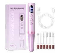 PEACECOLOR Cordless Electric Nail Drill - 15000RPM Professional Rechargeable Electric Nail File Kit with LED Display 9 Adjustable Speeds for Acrylic & Gel Remover Manicure Pedicure Set Low Noise