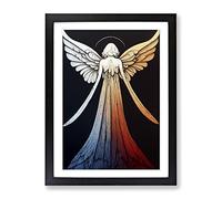 Peaceful Angel Framed Print | A2 Black Framed Wall Art | Ready to Hang | Modern Nature Picture | Living Room Bedroom Lounge Office