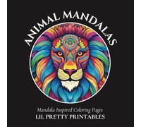 Peaceful Animal Mandalas: A Relaxing Coloring Book Featuring Simple, Bold Designs