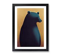 Peaceful Bear Framed Print for Living Room Bedroom Home Office Décor, Wall Art Picture Ready to Hang, Black A3 Frame (34 x 46 cm)