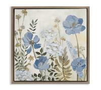 Peaceful Blue Iris Garden, 17 x 17 Inch Canvas in Floater Frame