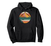 Peaceful canoeing down a river surrounded by pine forests Pullover Hoodie