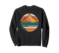 Peaceful canoeing down a river surrounded by pine forests Sweatshirt