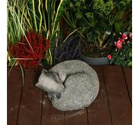 Peaceful Cast Stone Sleeping Badger Garden Statue Animal Garden Ornament