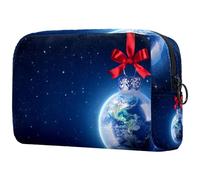 Peaceful Christmas All Over The World Cosmetic Bag for Women, Travel Toiletries Bags Large Makeup Handy Pouch Organiser Bag with Zipper
