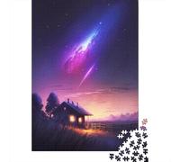Peaceful Countryside 1000-Piece Puzzle for Adults, 38x26cm/1000pcs; A Weekend Activity at Your Own Pace; Clean White Card Pieces for Sorting