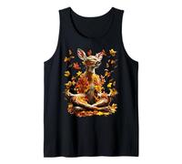 Peaceful Deer Fall Leaves Meditating Zen Animal Autumn Yoga Tank Top