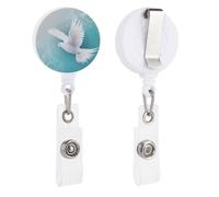 Peaceful Dove Flying in The Sky Retractable Badge Holder Reel Clip ID Card Holder for Doctor Nurse Student Office Worker