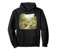Peaceful Eco Cottage Riverside Scene Pullover Hoodie