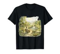 Peaceful Eco Cottage Riverside Scene T-Shirt