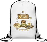 Peaceful Evening Alone Reading Book Gym Sack Casual Drawstring Bag White