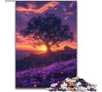 Peaceful Evening Sunset Puzzles for Teenagers 1000 Pieces, Educational Games DIY Toys with Matching Poster And Trivia Sheet for Age 14+ (26x38cm)