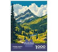 Peaceful Forest Path Nature Art Travel Puzzle 1000 Pieces, European City Streetscape, Thick Cardboard Pieces, Mindful Activity for Puzzle Lovers, Travel Gift, 70x50cm/1000pcs