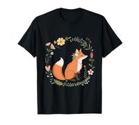 Peaceful Fox in Floral Woodland Circle T-Shirt