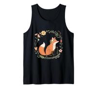 Peaceful Fox in Floral Woodland Circle Tank Top