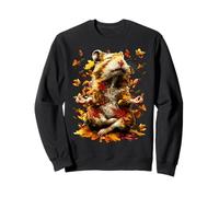 Peaceful Hamster Fall Leaves Meditating Animal Yoga Autumn Sweatshirt