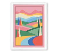 Peaceful Hills Minimalist Framed Wall Art Print A3 (42×29.7cm) White, Wall Decor for Living Room, Bedroom, Office & Home, Ready to Hang, Art Gift