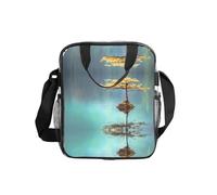 Peaceful Lake And A Tree Print Clear Pvc Waterproof Tote Transparent See Through Lunch Handbag,Travel Toiletry Bag,Women Men Work Shopping